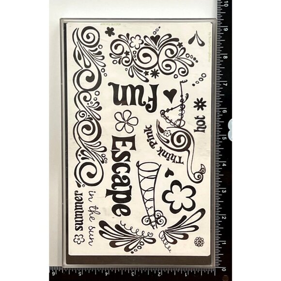 Inque Boutique 50390 Escape Rubber Stamp Set BY SUSAN STRINGFELLOW SUMMER FUN - Picture 1 of 5